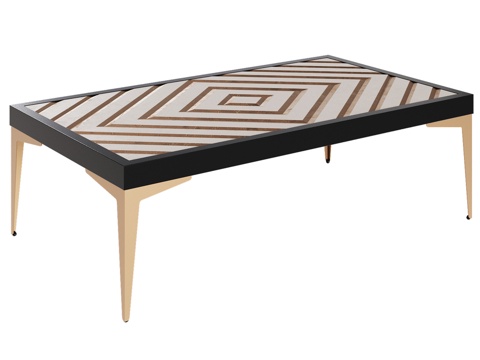  OM咖啡桌 设计师款菱形纹理款3d模型 