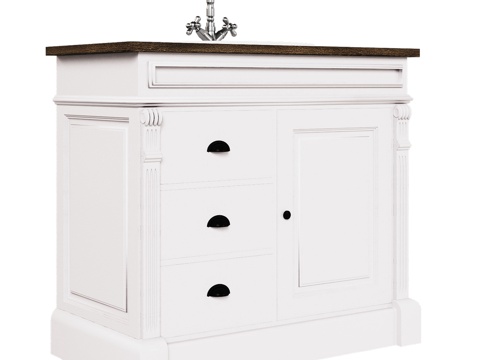  OM单门三抽浴室柜3d模型 