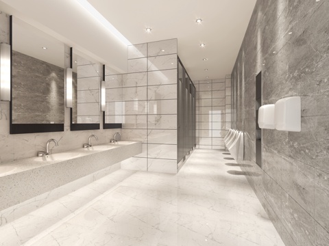  现代公共卫生间3d模型 