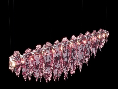  灯具 线条 粉色3d模型 