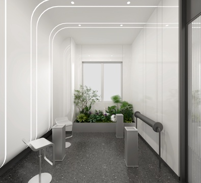  卫生间吸烟室3d模型 