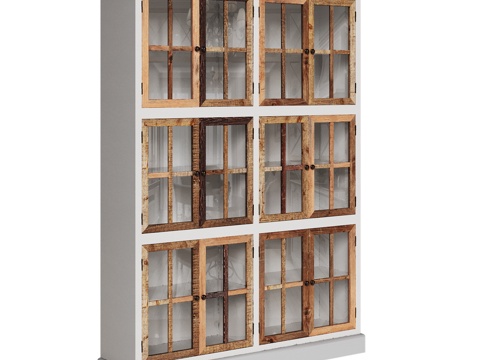  OM乡村风格双门展示柜160cm3d模型 