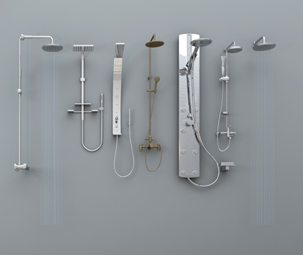  现代花洒组合3d模型 