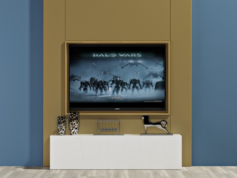  北欧电视柜 电视机 装饰品3d模型 