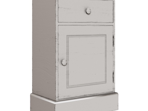 OM经典风格带抽屉和门的床头柜3d模型