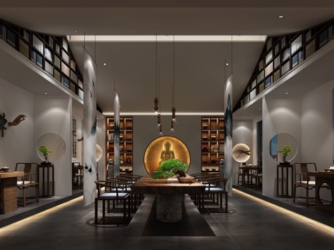  新中式茶室模型3d模型 