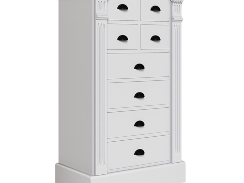  OM 经典风格8抽屉柜3d模型 