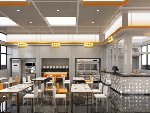  餐饮面馆3d模型 