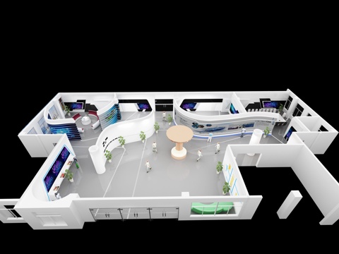  现代科技展厅3d模型 