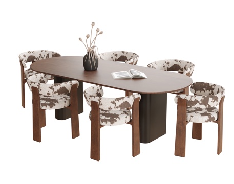  现代餐桌椅 餐椅 餐桌3d模型 