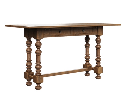 OM美式带抽屉边柜3d模型