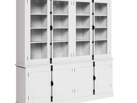  OM经典风格宽展示柜（219厘米）3d模型 