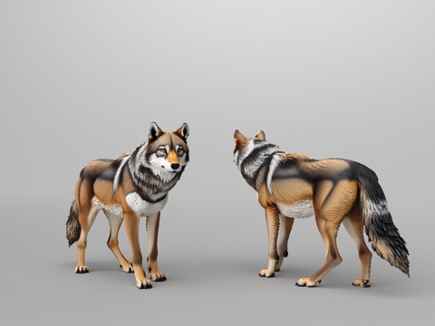  灰狼3d模型 