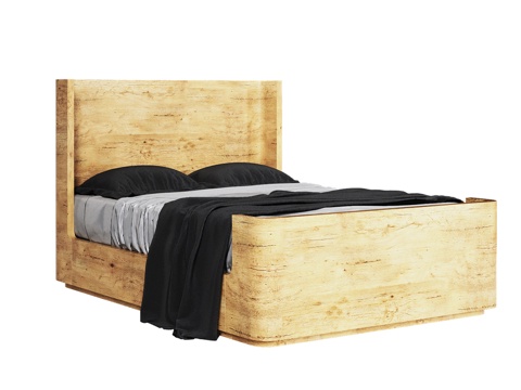  现代风格高床头板OM床140x2003d模型 