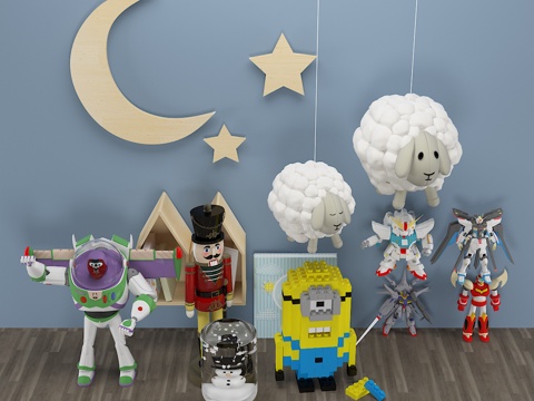  木偶士兵雪人玩具现代巴斯光年现代变形金刚玩具卡通乐高小黄3d模型 