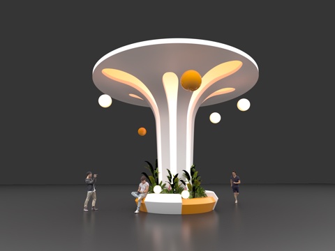  现代造型柱子3d模型 