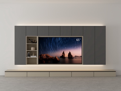 现代电视柜3d模型 