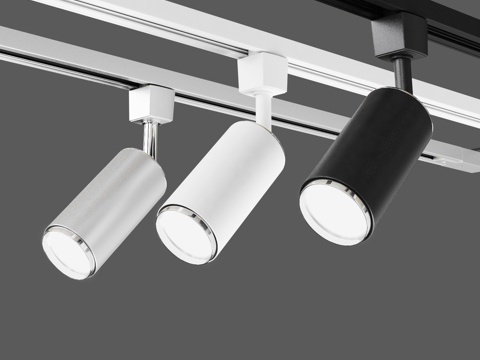  适用于单相母线槽的OM轨道灯具3d模型 