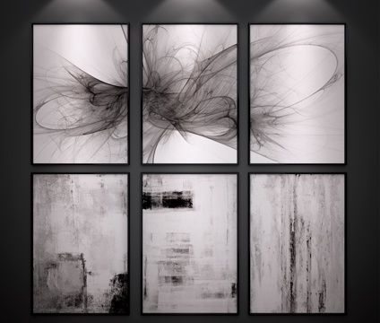  现代挂画3d模型 