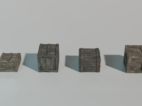 木箱 中世纪箱子 货箱 货物su模型