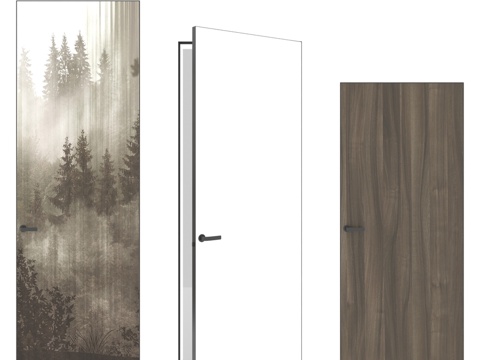  OM Doors隐形门壁纸，贴面3d模型 