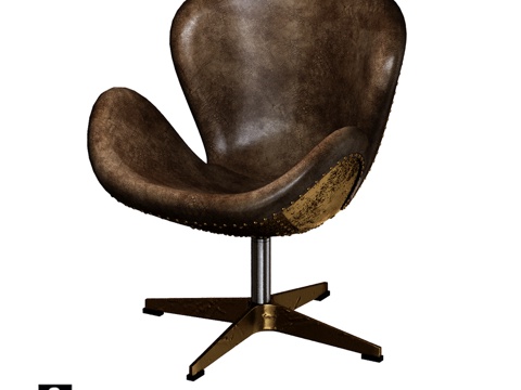  OM 旋转椅 Clover Brass Rotates3d模型 