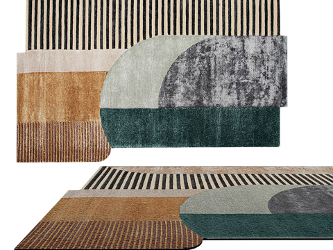  现代简约装饰地毯 地毯 简约地毯 客厅地毯 造型地毯 花纹地3d模型 