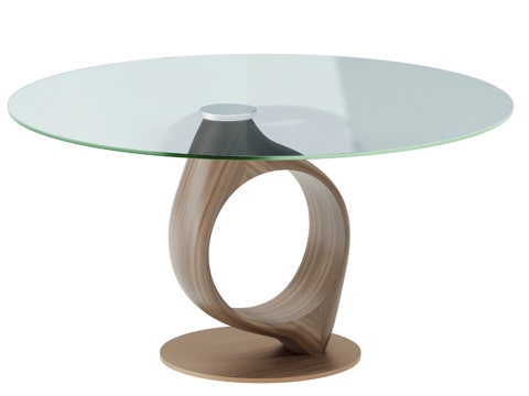  绿洲玻璃，圆形玻璃餐桌3d模型 