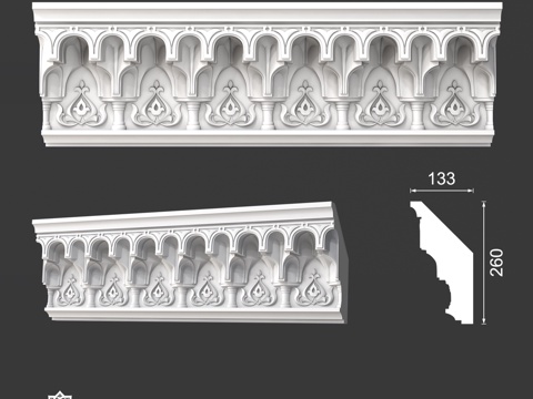  带装饰线脚的檐口 Ka 1115 OM3d模型 