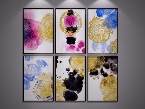  中式挂画3d模型 