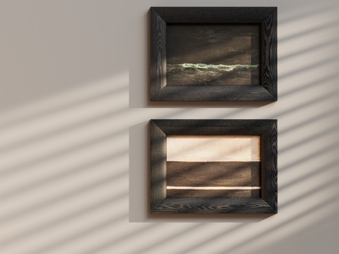  中古侘寂挂画组合3d模型 