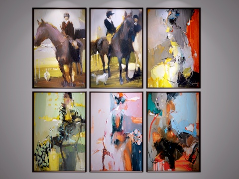  现代挂画3d模型 