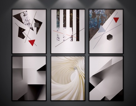  现代挂画3d模型 