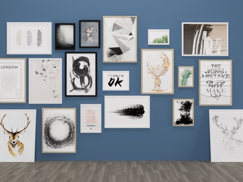  现代装饰画 壁画 挂画3d模型 