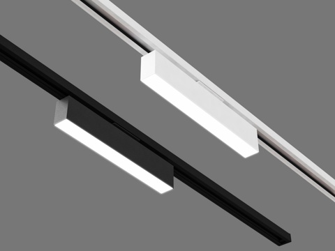  适用于单相母线槽的OM轨道LED灯具3d模型 