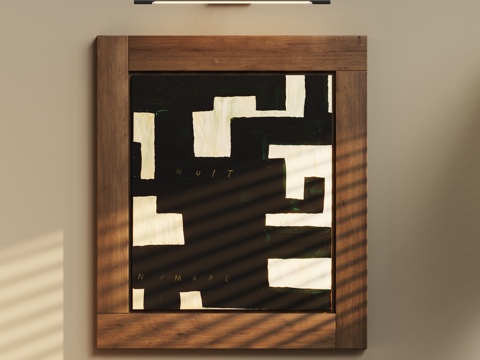  中古原木挂画3d模型 