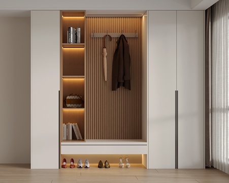  现代隔断鞋柜 装饰柜 隔断柜 换鞋凳 多能功鞋柜3d模型 