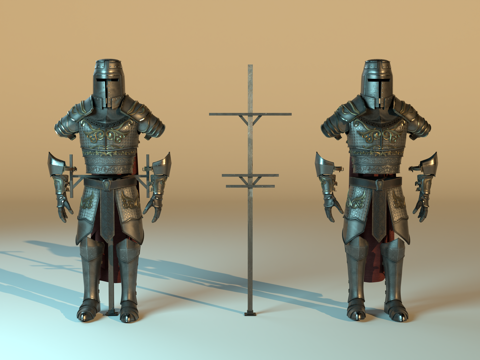 盔甲 中世纪盔甲 其实盔甲 战士盔甲 盔甲摆件su模型su模型