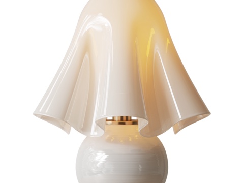  Petalia现代奶油风台灯 艺术台灯 奶油风台灯 书桌台灯3d模型 