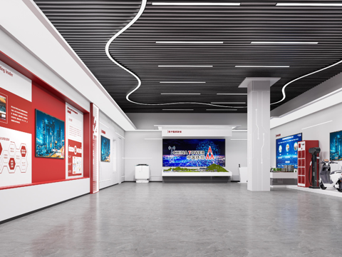 现代党建展厅su模型