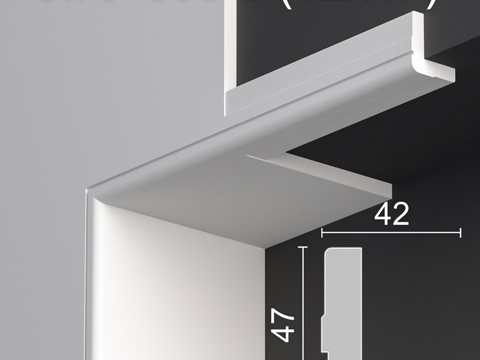  石膏转角线条 LGU 009 63d模型 