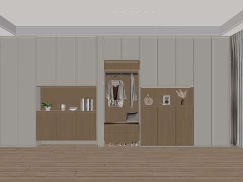 现代鞋柜 入户鞋柜 玄关鞋柜 装饰柜 隔断鞋柜 饰品摆件su模型