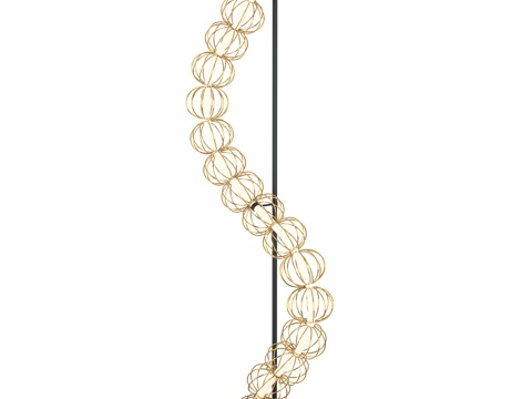  落地灯（落地灯）金色笼子 MOD216FL-L38G33d模型 