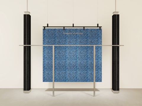  服装店货架吊挂架3d模型 