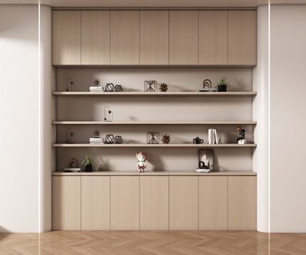 现代书房 现代置物架 书架 书籍 摆件组合su模型