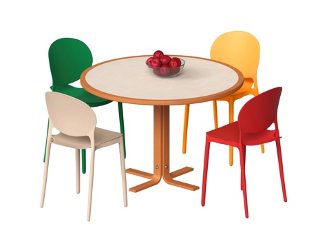  现代餐桌椅3d模型 