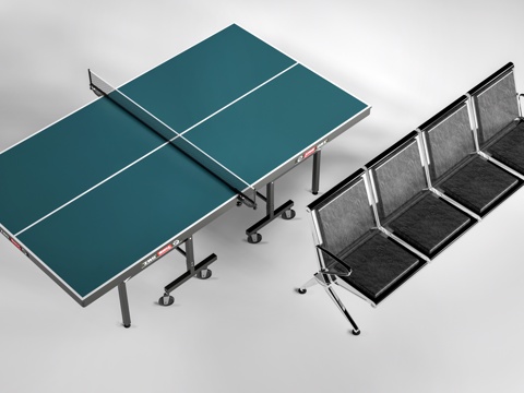  现代乒乓球桌 乒乓球台su模型 