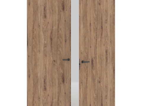  OM双门隐形门木质贴面3d模型 