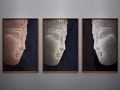  中式挂画 中式装饰画 中式艺术 中式端景画 中式玄关画3d模型 