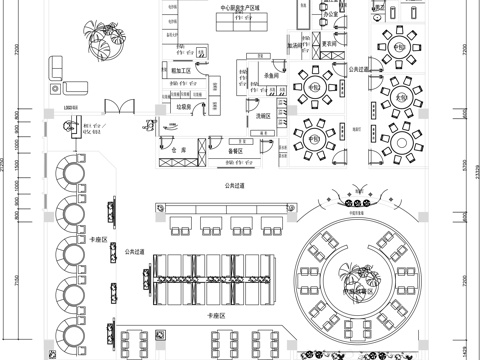特色饭店餐厅CAD平面图cad施工图